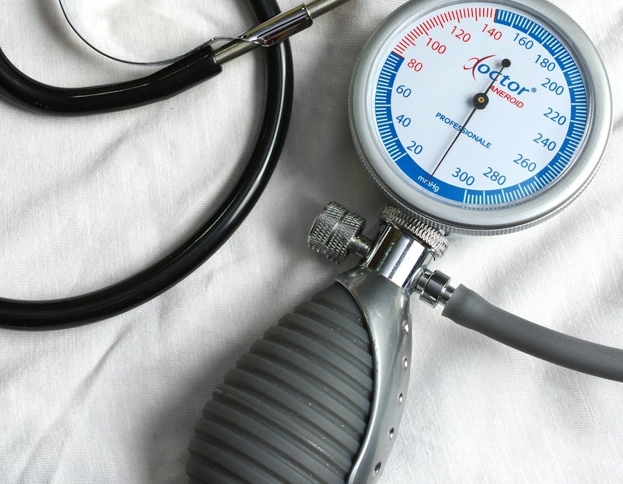 Stethoscope and blood pressure gauge